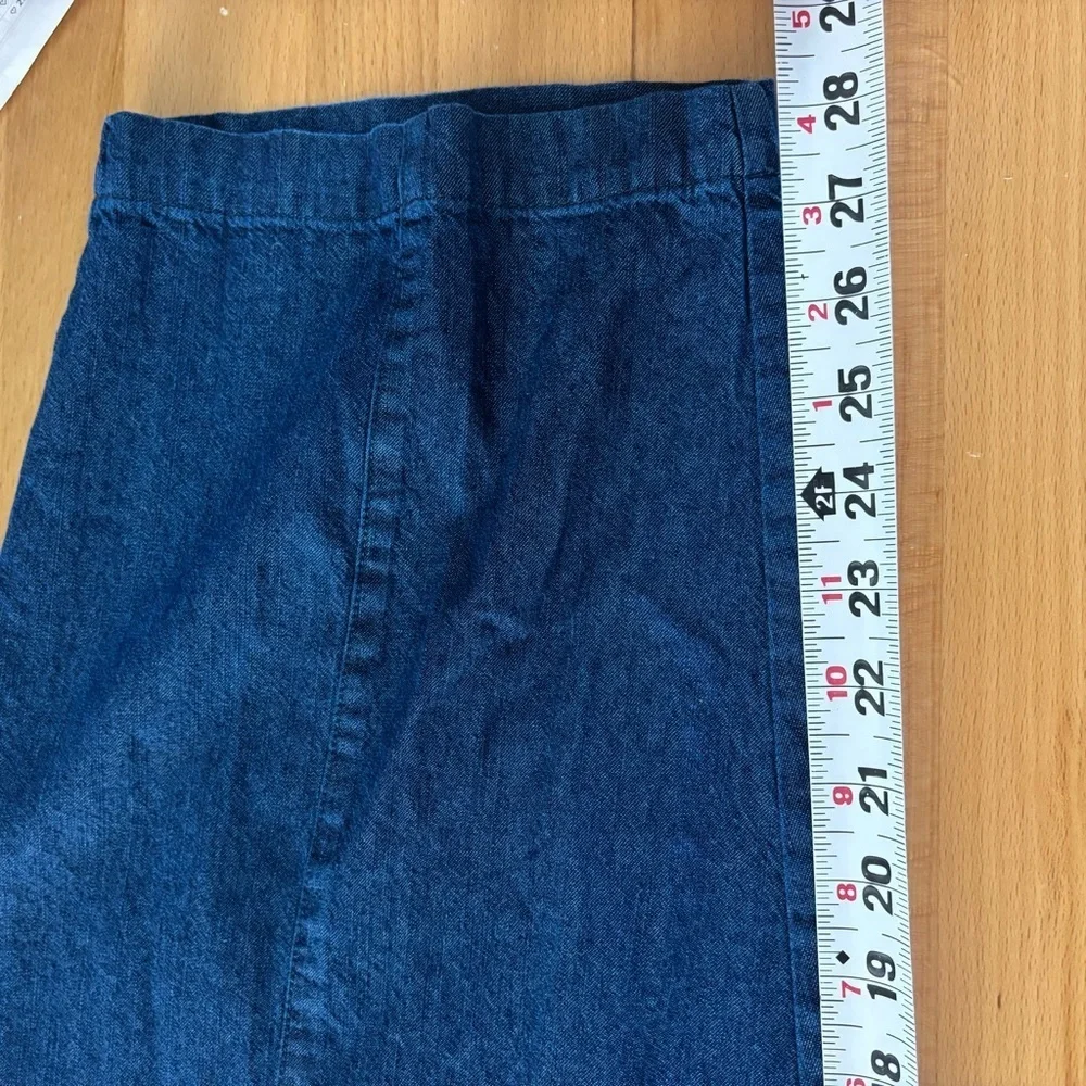 Eloquii Elements Women's Plus Size 22 Denim Jumpsuit Ruffles Short Sleeve Trendy - Picture 5 of 9